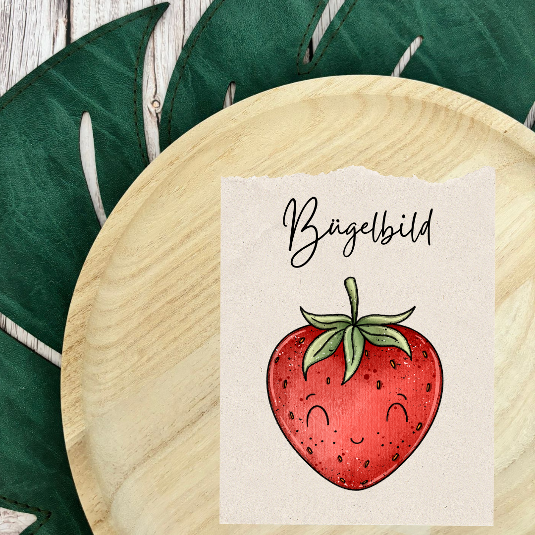 Bügelbild Erdbeere