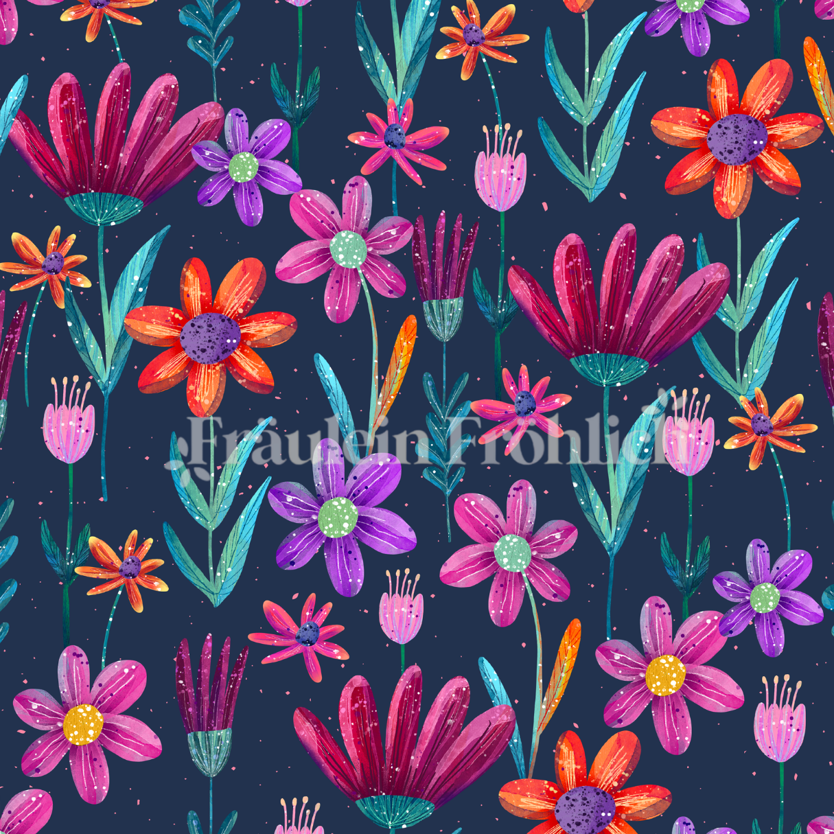 Vorbestellung | Aquaflowers blue | verschiedene Stoffarten