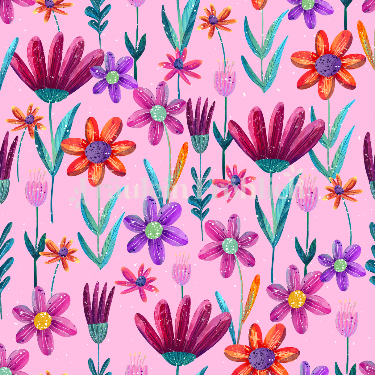 Vorbestellung | Aquaflowers pink | verschiedene Stoffarten