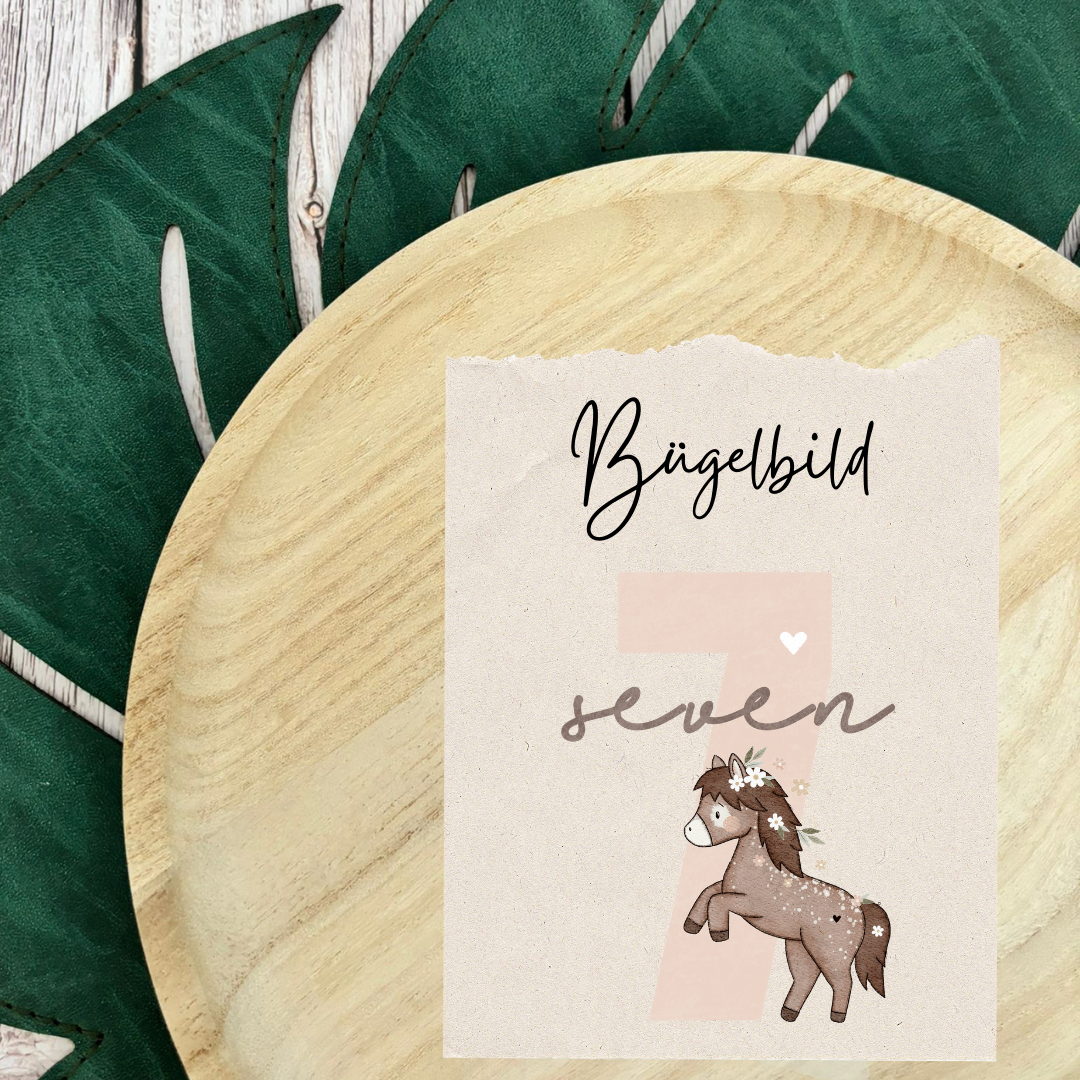 Bügelbild Geburtstagszahlen Tiere mit Blumen