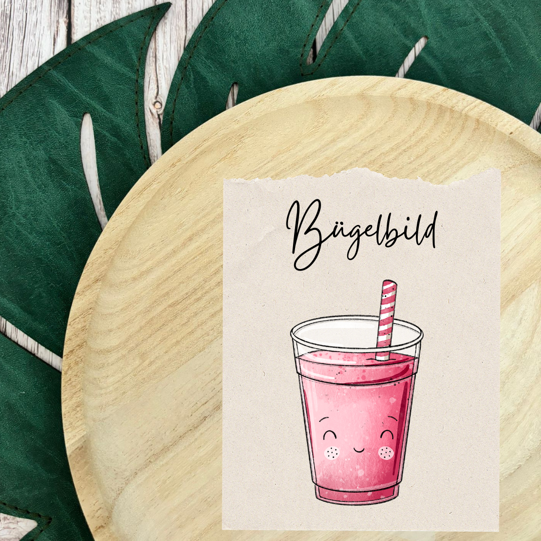 Bügelbild Erbeershake 3