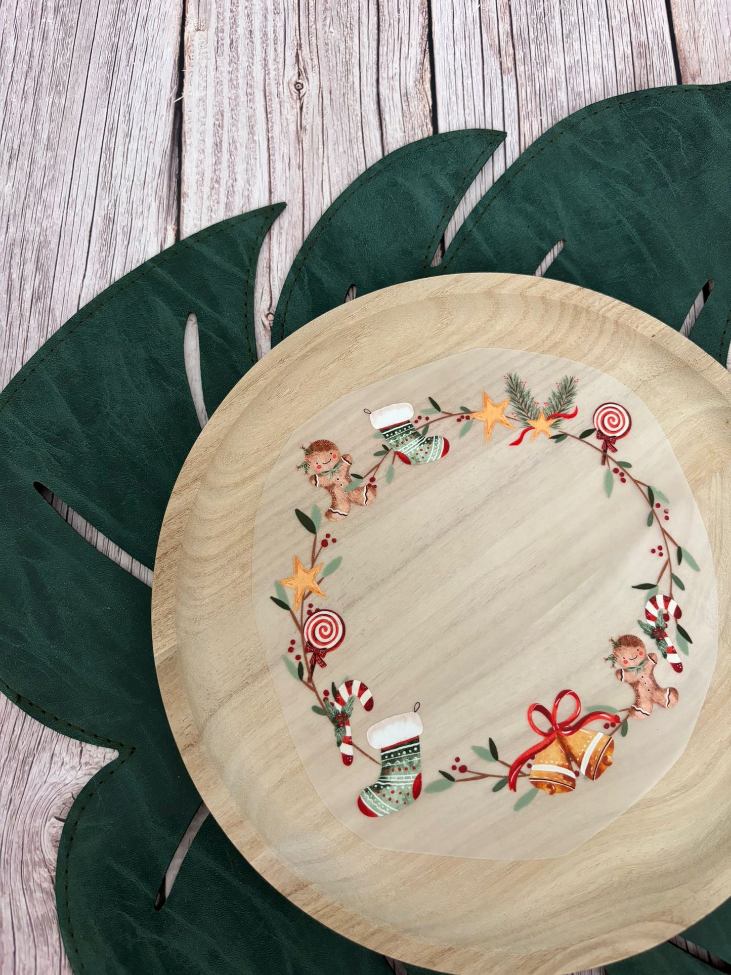 Bügelbild Weihnachtskranz