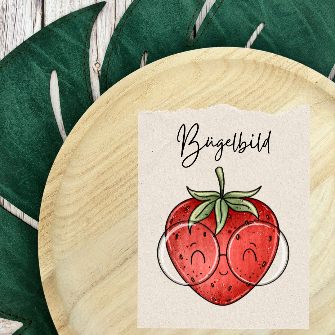 Bügelbild Erdbeere