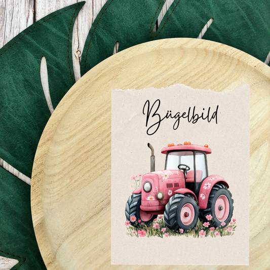 Bügelbild Girly Traktor