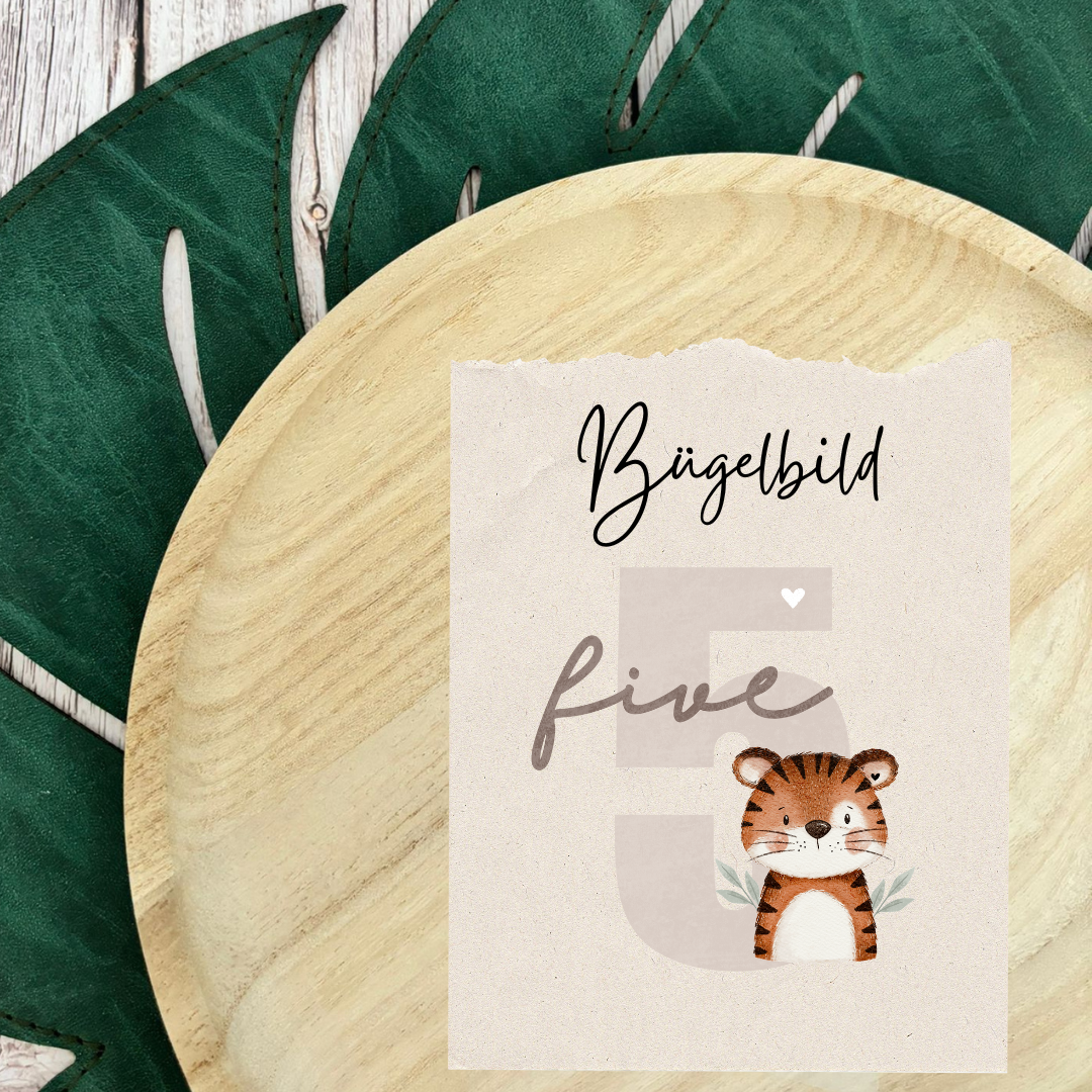 Bügelbild Geburtstagszahlen Tiere