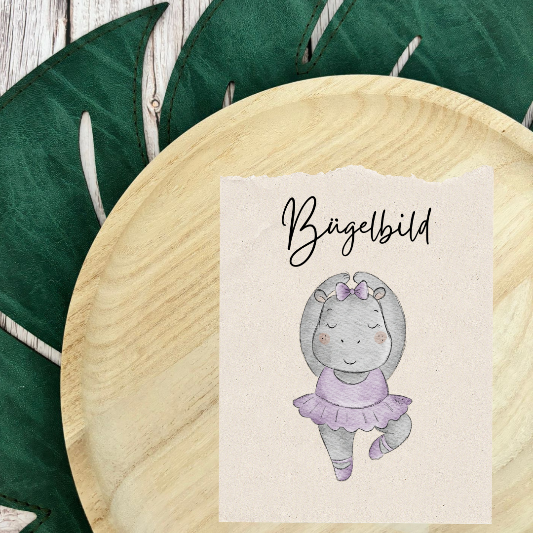 Bügelbild Hippo Ballett