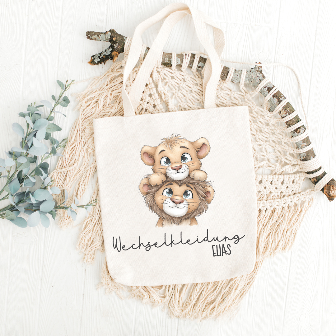 Beutel Wechselkleidung Löwenfamilie