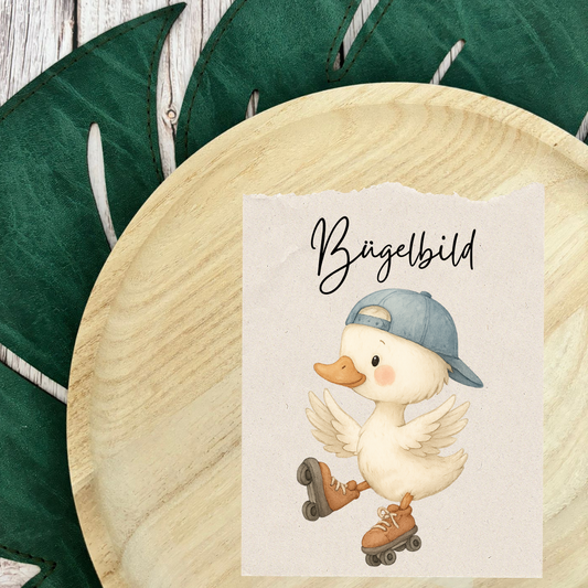 Bügelbild Skatergans