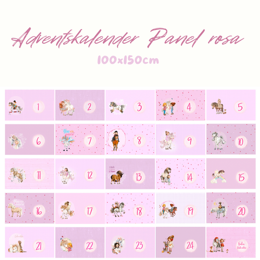Panel Adventskalender rosa