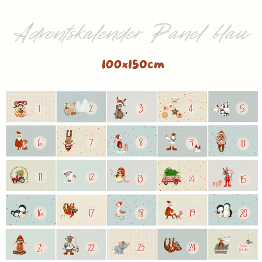 Panel Adventskalender blau