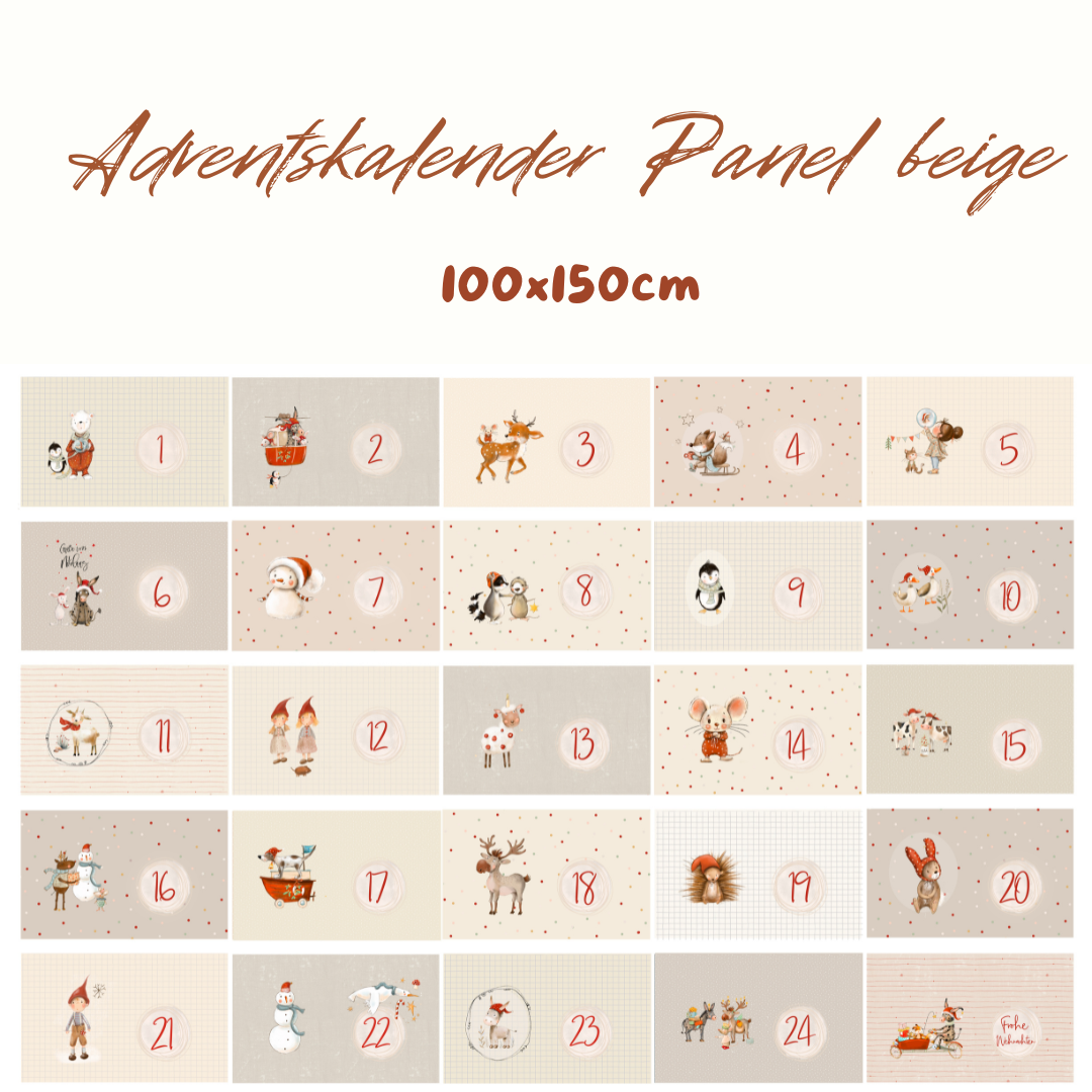 Panel Adventskalender beige