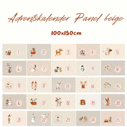 Panel Adventskalender beige
