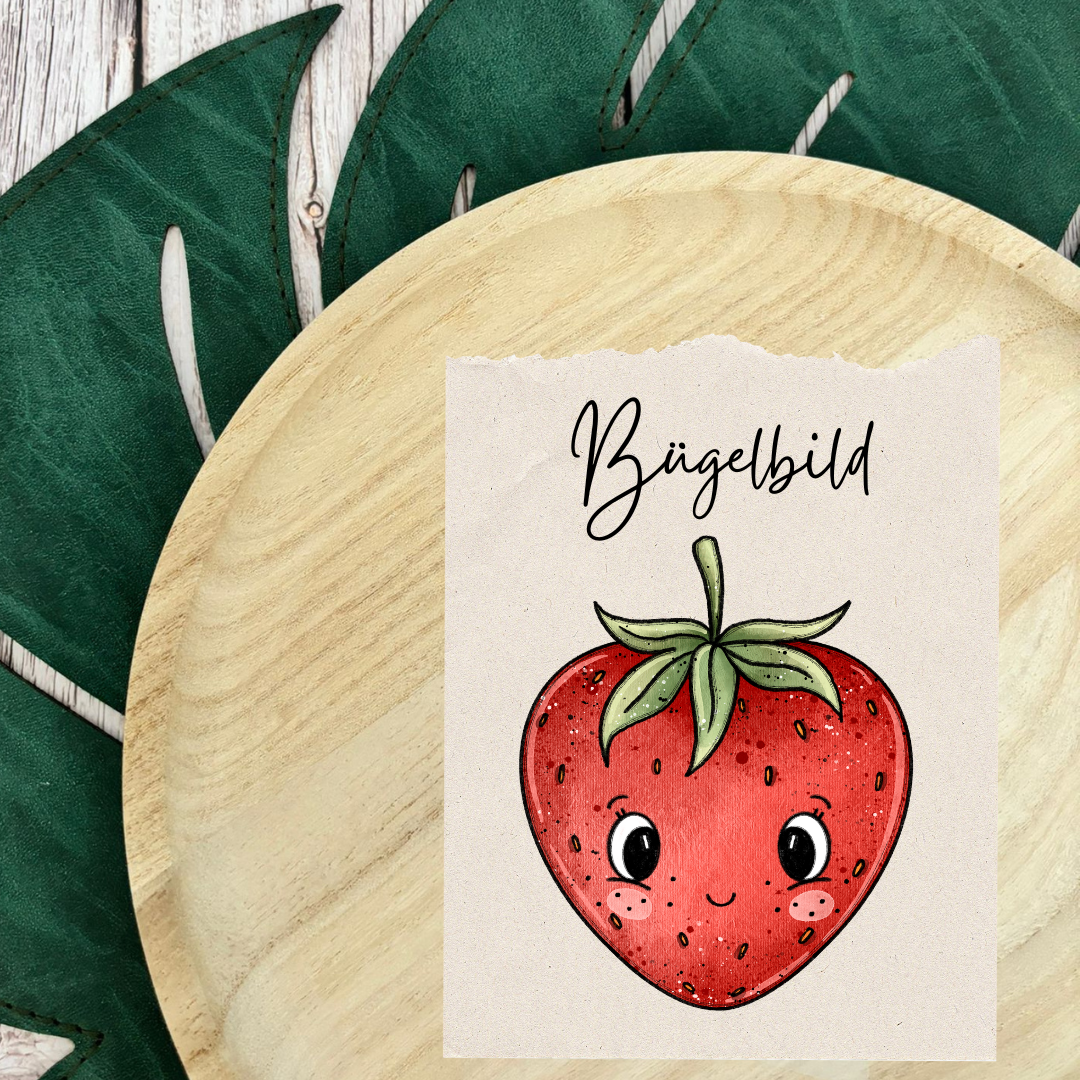 Bügelbild Erdbeere