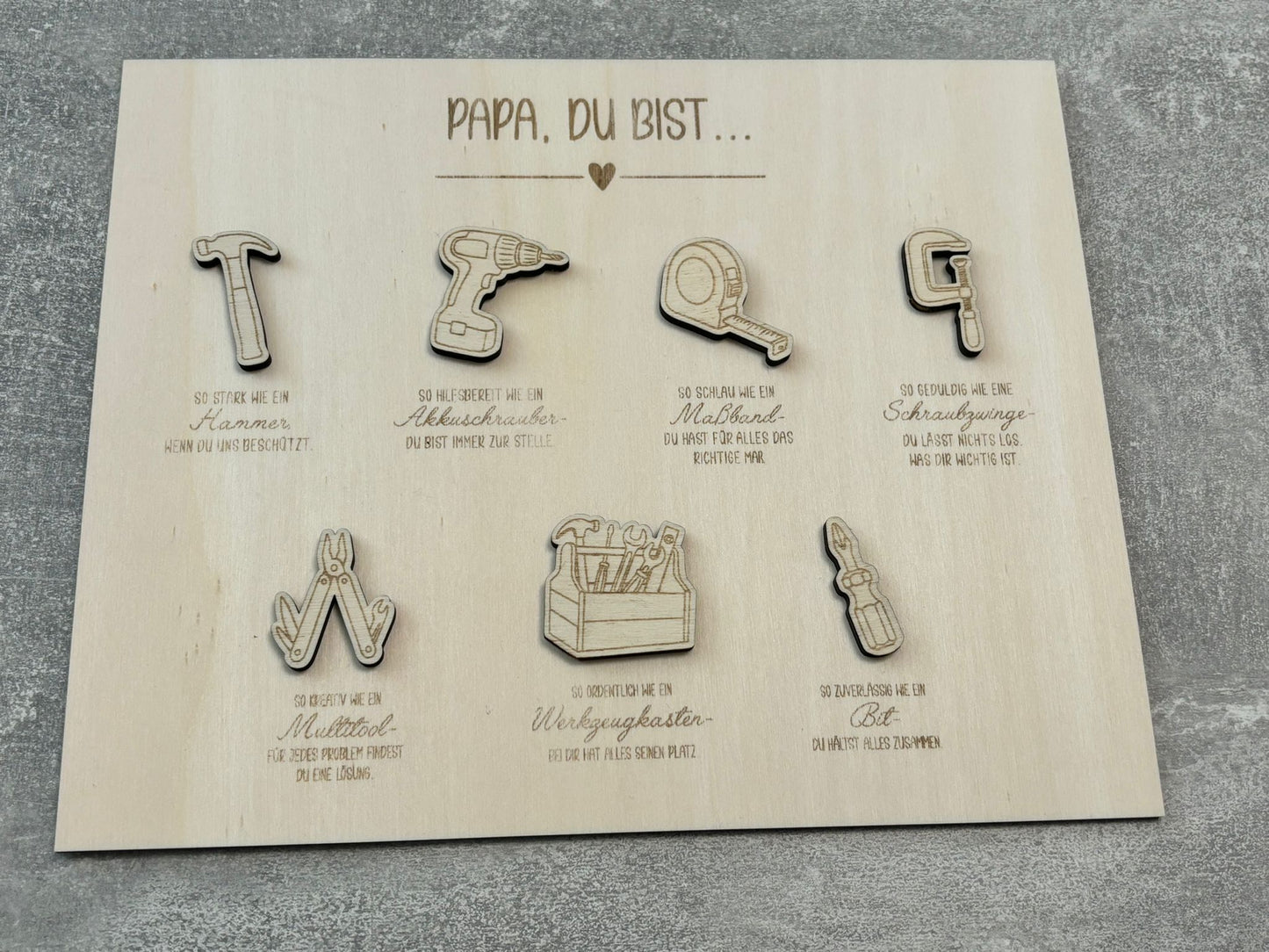 Schild Papa du bist.. Werkzeugedition