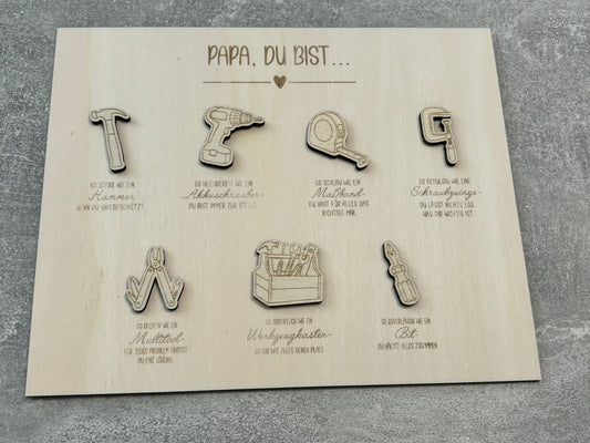 Schild Papa du bist.. Werkzeugedition