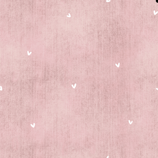 Vorbestellung | Denim Rosa mit  Herzen |  verschiedene Stoffarten